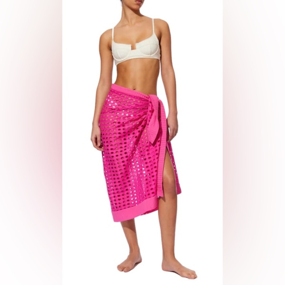 Solid & Striped THE EYELET PAREO in hot pink